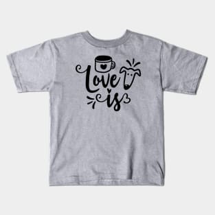 Love Is Coffee & a Dog Kids T-Shirt